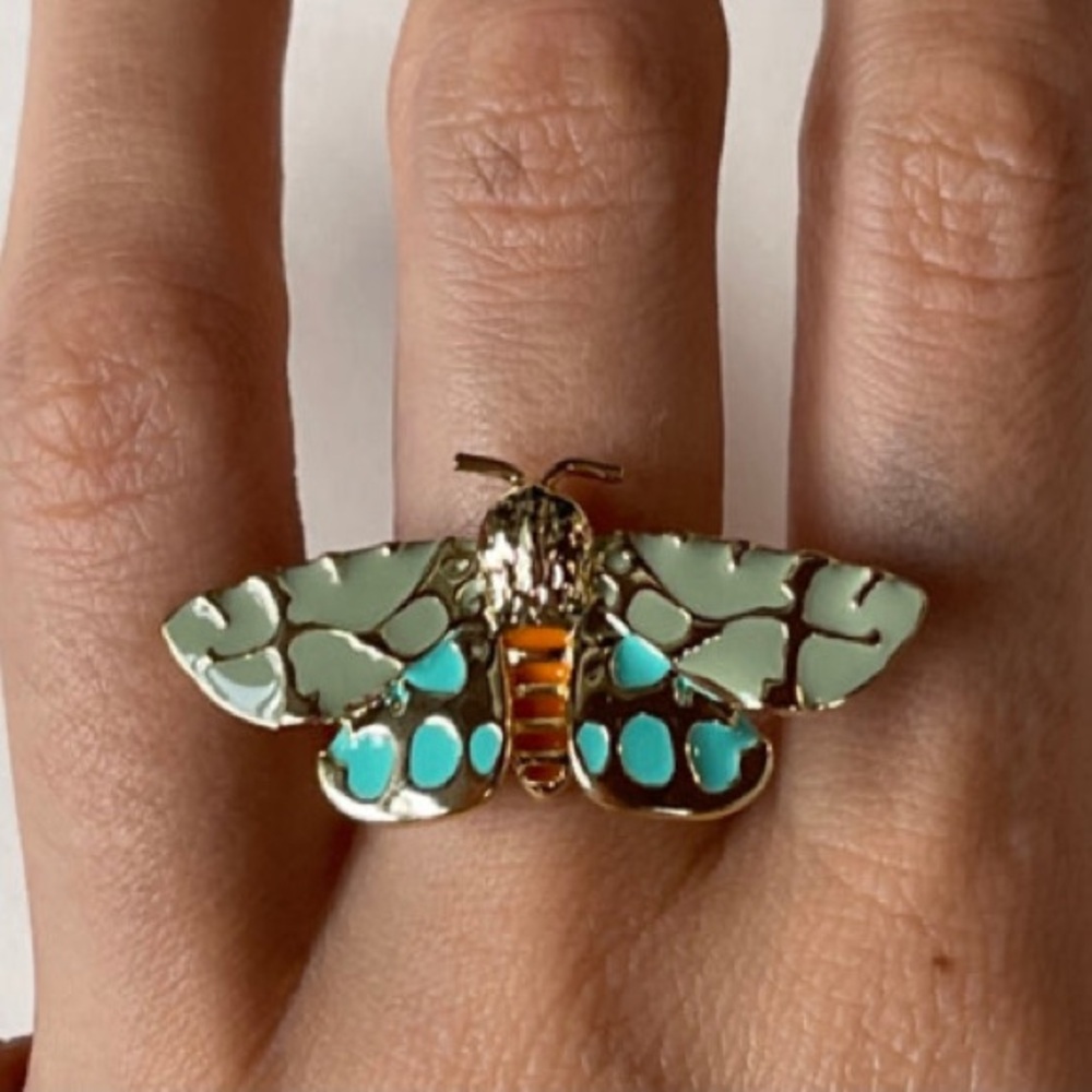 Verameat Luna Moth Ring New in Box Size 8!